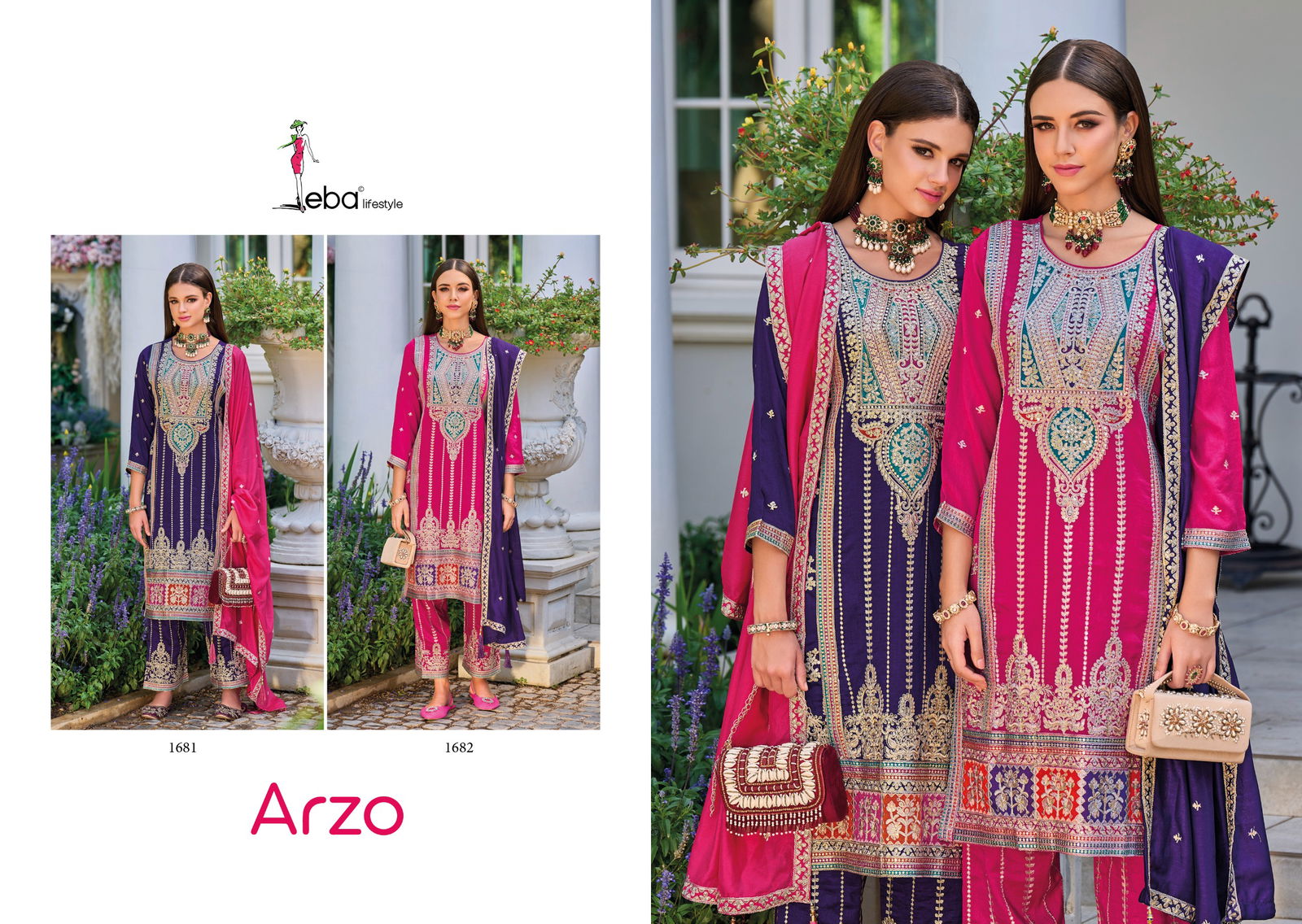 Arzo By Eba Embroidery Wedding Wear Readymade Suits Wholesale Shop In Surat